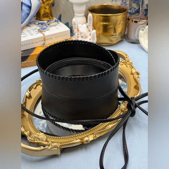 🆕 BRONX & BANCO 🧿 NWOT Briana Faux Leather Tie-Around Belt, Black - Picture 14 of 16
